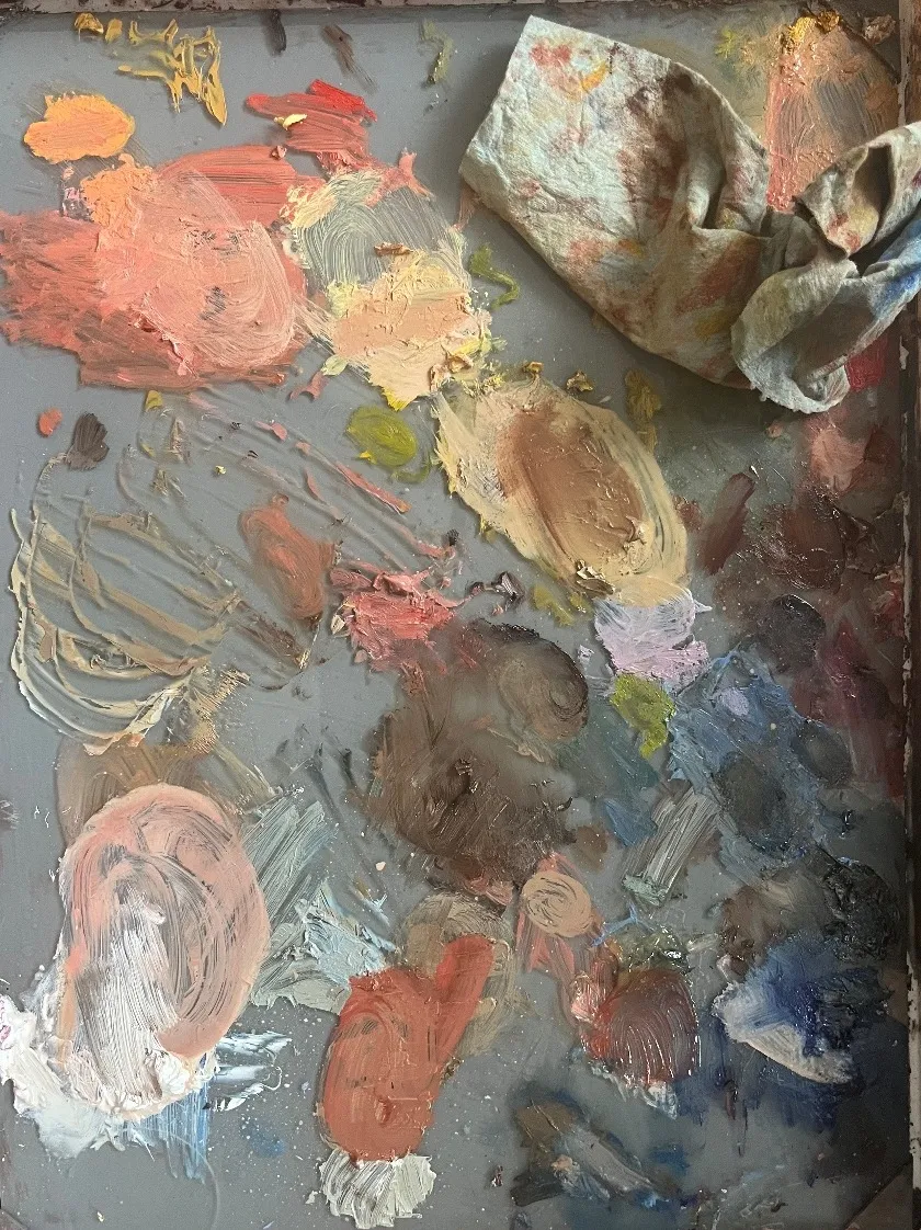 The artist's oil painting palette